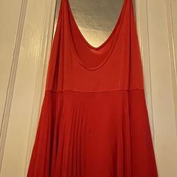 Red Thin Strap Party Dress - Size M