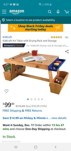 KidKraft Art Table with Drying Rack and Storage