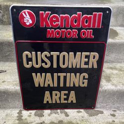 Kendall Oil Gas Station Sign Embossed 