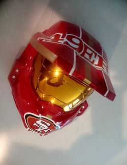 Custom Halo Master Chief🏈 Sf 49ers Theme Mask 4 Tailgating-Mancave-🚘-Halloween-Entertainment & More-Shipping Available Nation Wide