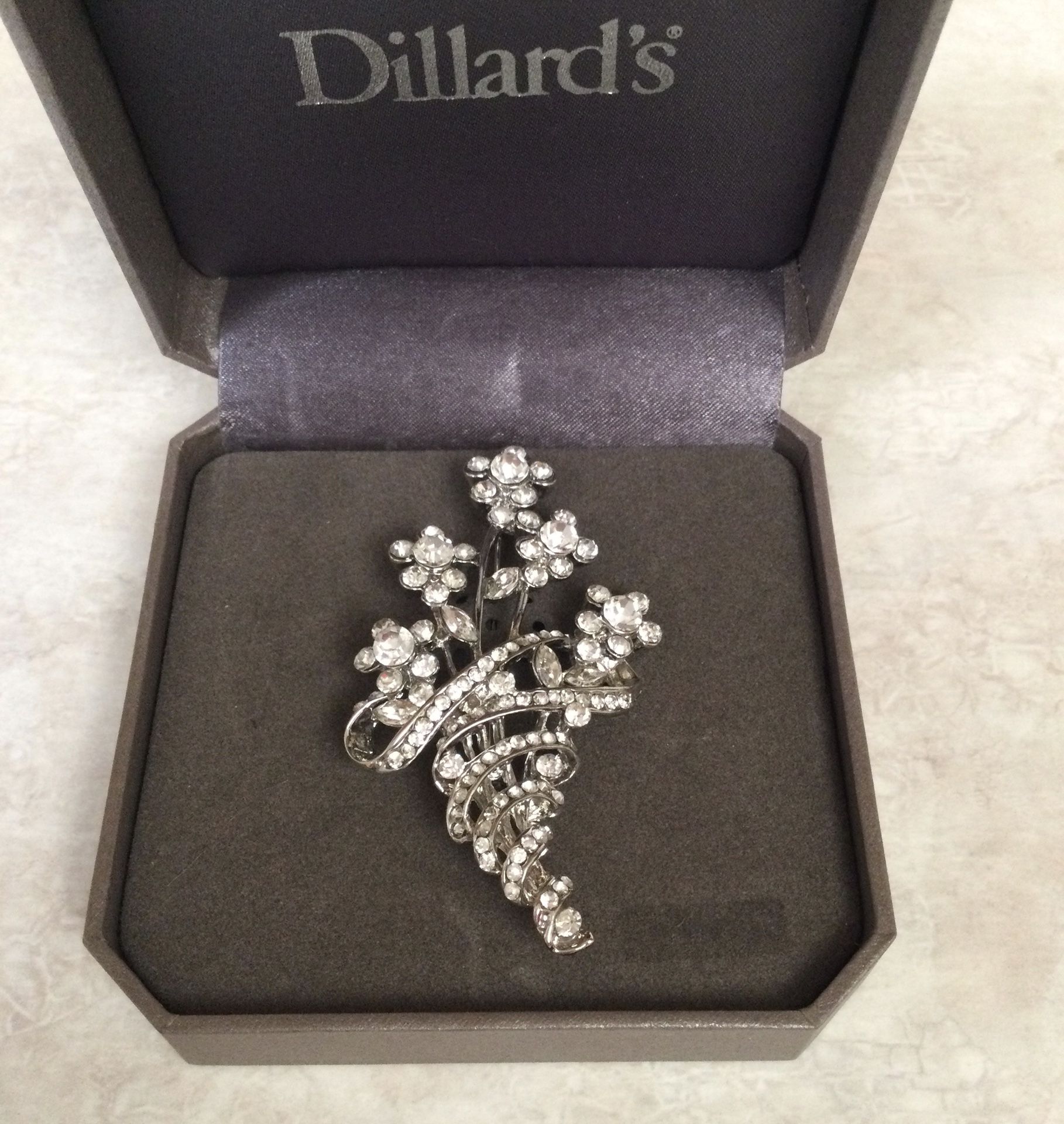 Bouquet Rhinestone Brooch (2 3/4” long)