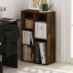 Luder 31.5 in. Tall Amber Pine Wood 5-Shelf Standard Bookcase