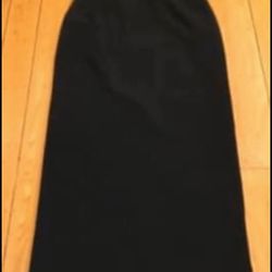 CHAUS Woman’s Black Long Straight Dress Skirt Back Slit Lined Size 8