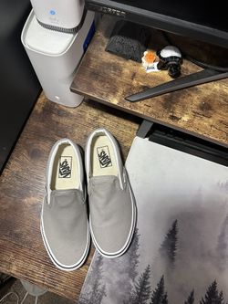 Vans  Light Gray Slip Ons 7men 8.5women