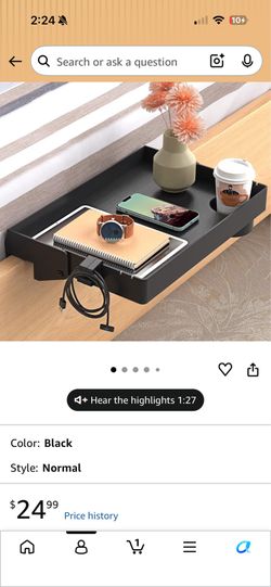 Bed nightstand tray