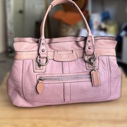 Coach Penelope Satchel - Shell Parchment Pink, Pebbled Leather, Ruffled Trim