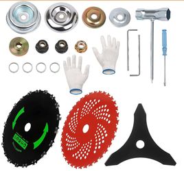 GZJoSum 9" X 36 Teeth Carbide Tipped Blades, 9" X20T Carbon Steel Round Chainsaw Tooth Brush Blades, 10" X 3 Teeth Carbon Blades With Universal Adapte