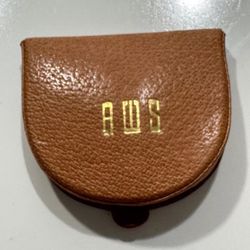 Vintage leather horseshoe coin purse wallet Gold Initials