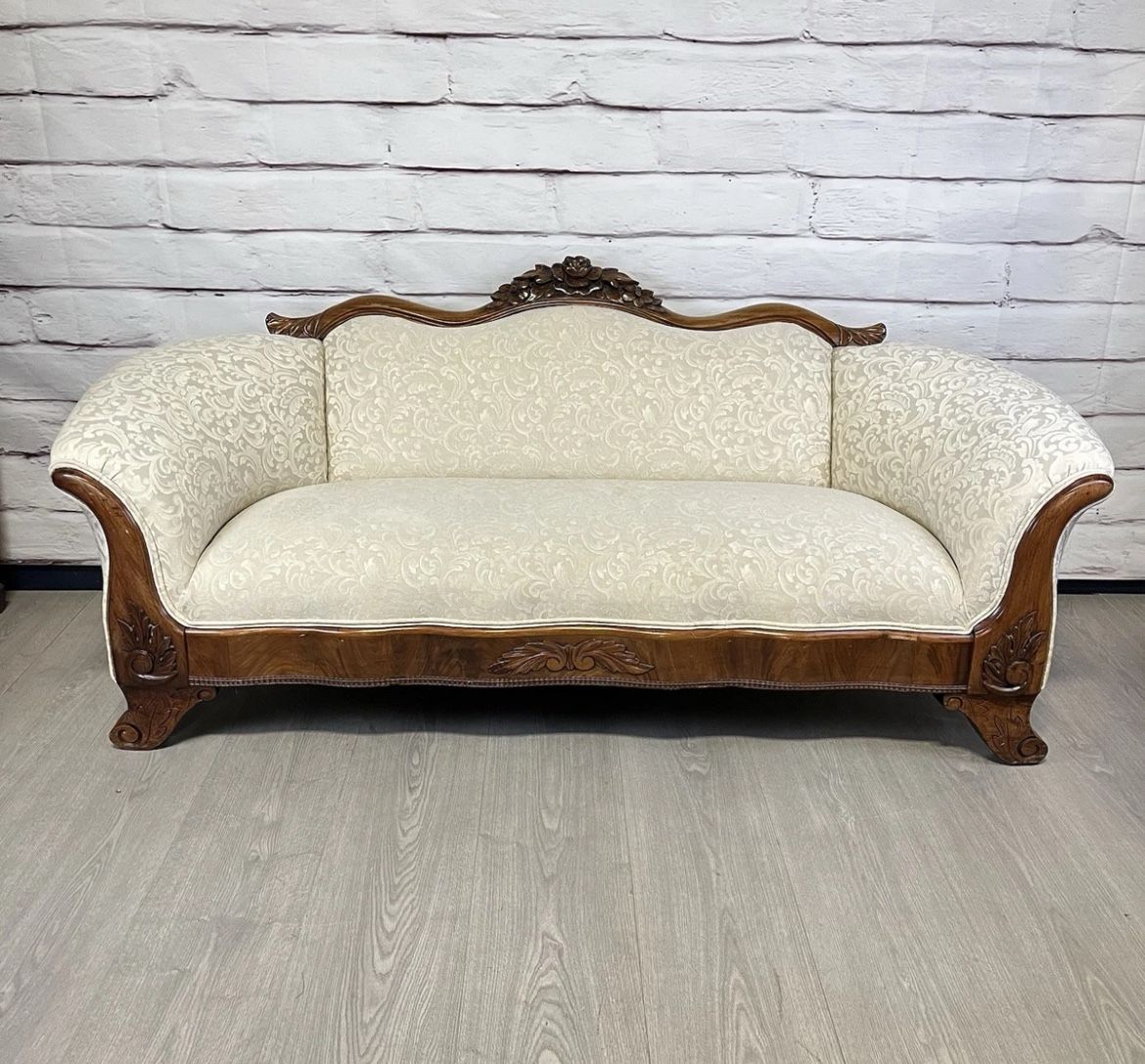 Ivory Victorian Sofa Couch