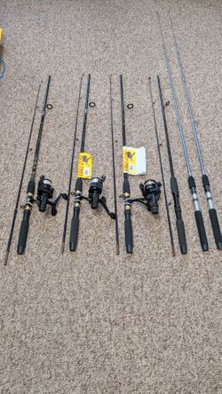 Fishing rods (3) New Eagle Claw Peregrine By Wright & Mcgill Co. Model CRFBK200 6'6" Spinning Rod With ECS 35 Graphite Reel Ball Bearing Gear Ratio 4