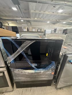 Black Microwave Wall Oven Combination Unit