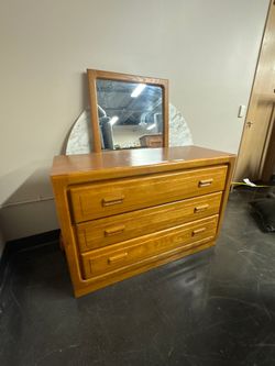 SOLD - Oak 3 Drawer Dresser with Mirror
