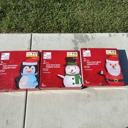Santa, Frosty & Penguin Yard Decorations
