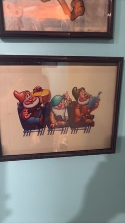 Disney Seven dwarfs Snow White sericel