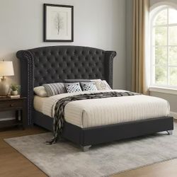 Black King Size Bed Frame  No Mattress