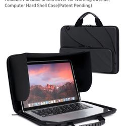 BUG 13-14 Inch Laptop Sun Shade Bag, Chromebook Protective Sleeve Case Shoulder Bag with Sun Hood Foldable Portable Shield Cover for Working Outside, 