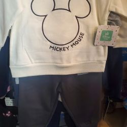 NEW 3PCS Mickey Mouse Baby Outfit Sizes 12m, 18m, 24m