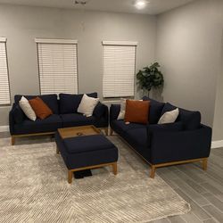 Macys Sofas And Ottoman Blue 