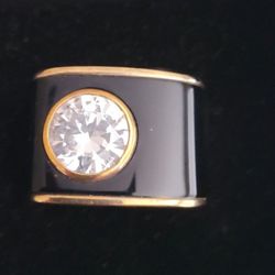 Ring Black and CZ Stone