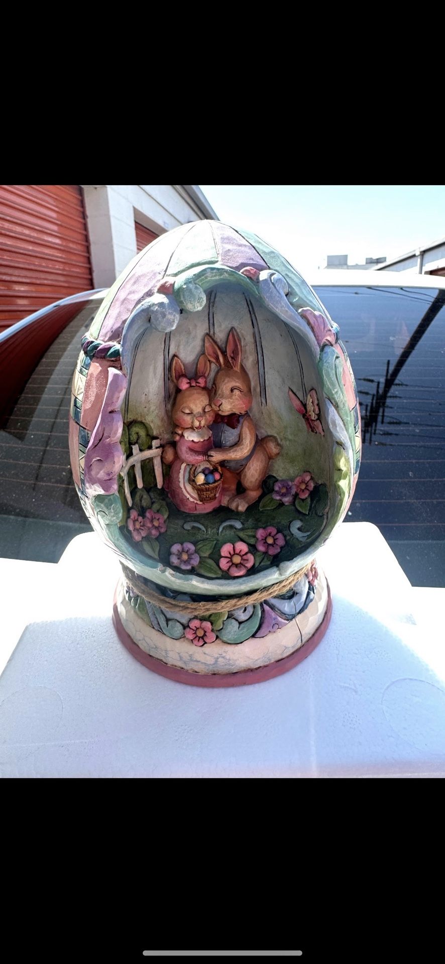 Spring Love" Easter Egg Diorama with Bunny Rabbits, model number (contact info removed),