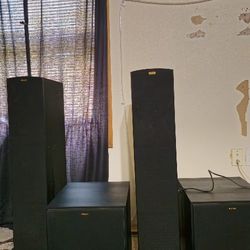 ( 2 ) Klipshe R 26F A Tower Speakers X'2 With Dolby Atmos Upwards Firings Speakers
