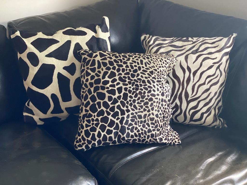 Cow hide cushions