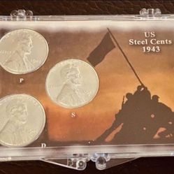 1 cents 1943 P, D, S. Vintage coin USA