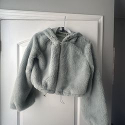 Forever 21 Soft Crop Jacket Sage Green Medium