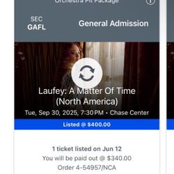2 Sold Out VIP Laufey Tickets