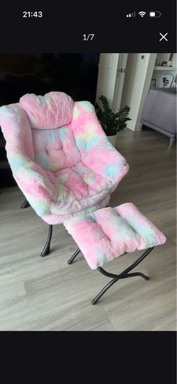 HollyHOME Lazy Chair with Foldable Ottoman