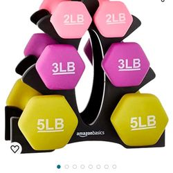 Dumbbells 2lb,3lb, 5lb With Rack