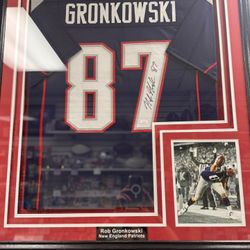 Rob Gronkowski Autographed Framed Jersey