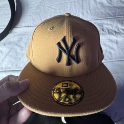 Yankees Tan Brown Fitted 7 1/2