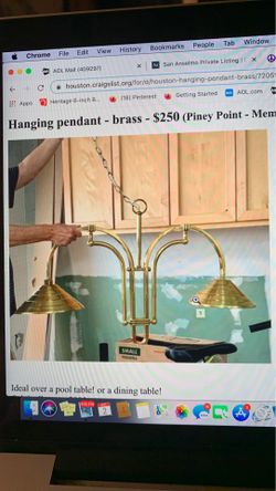 Reduced! Hanging pendant - brass - $145 to $98.