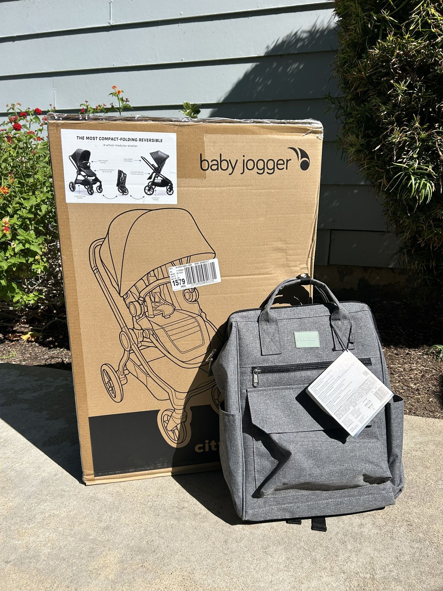 Brand New Baby Jogger City Sights Stroller With Diaper Bag