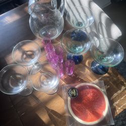 Margarita Glasses, Pitcher, Shot Glasses And Salt Rimmer