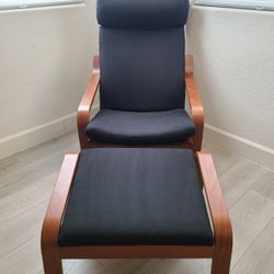 Ikea Poäng Chair w/ Ottoman (Medium Brown) 
