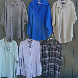 Collection of 6 4XL & 4XLT Dress Shirts