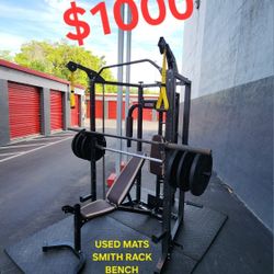 $999 EVERYTHING-COMBO as appear. 
Smith&Bench HomeGym, Weight plates included