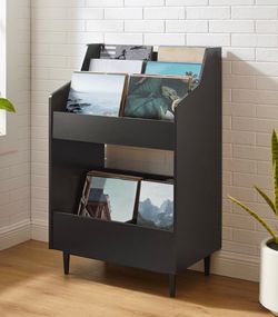 Crosley Liam Vinyl Record Storage Stand – Black