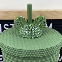 Light Green Mickey Straw Topper