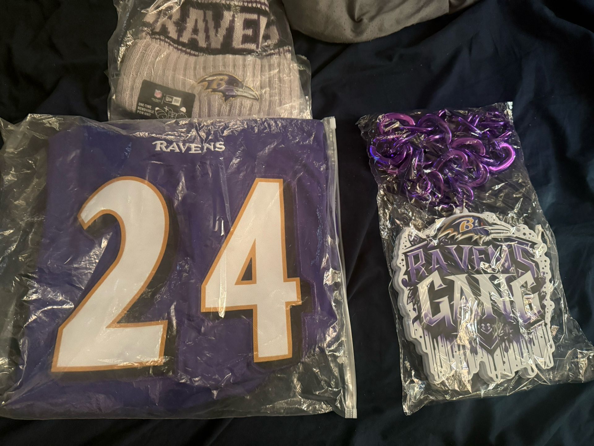 Ravens Xl Jersey Hat Fan Necklace