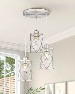 3-Light Pendant Lighting with Clear Glass