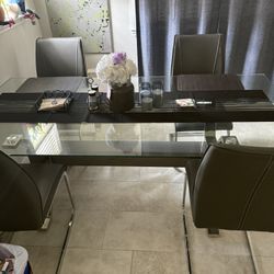 Glass Dinner Table Set (heavy)