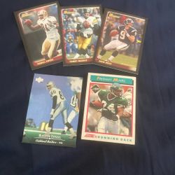 1996 Raghib Ismail Card, 1992 Freeman McNeil Card, 2003 Terrell Owen’s Card, 2003 Tommy Maddox Card, 2003 Drew Brees Card.