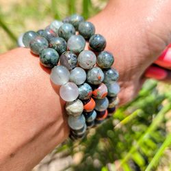 Bloodstone Beaded Bracelet