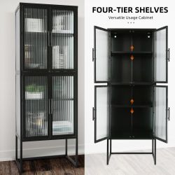 4 Door Tempered Glass Cabinet 