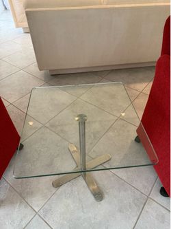 Glass and chrome side tables