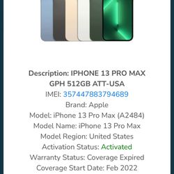 iPhone 13 Pro Max 512gb 