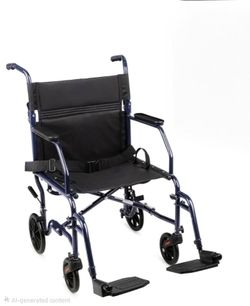 Transport Wheelchair with Foot Rests - 19-inch seat